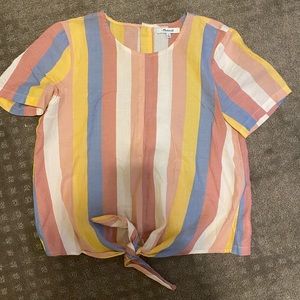 Madewell striped rainbow blouse